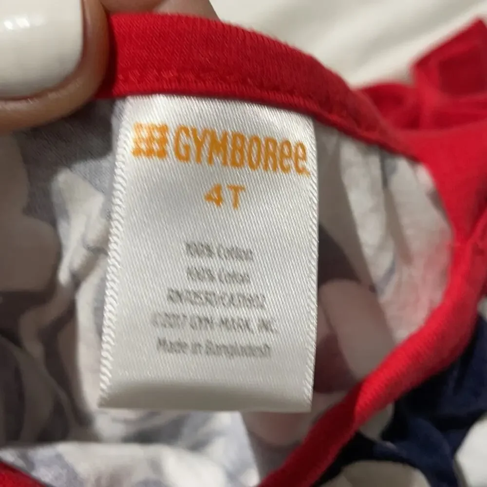 Gymboree 4t red white blue romper nwot
